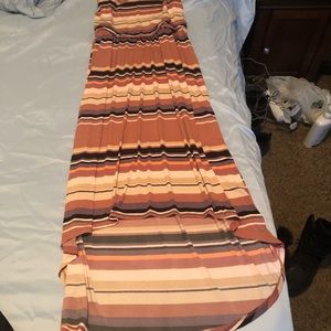 Multi colored maxi dress, ankle length.